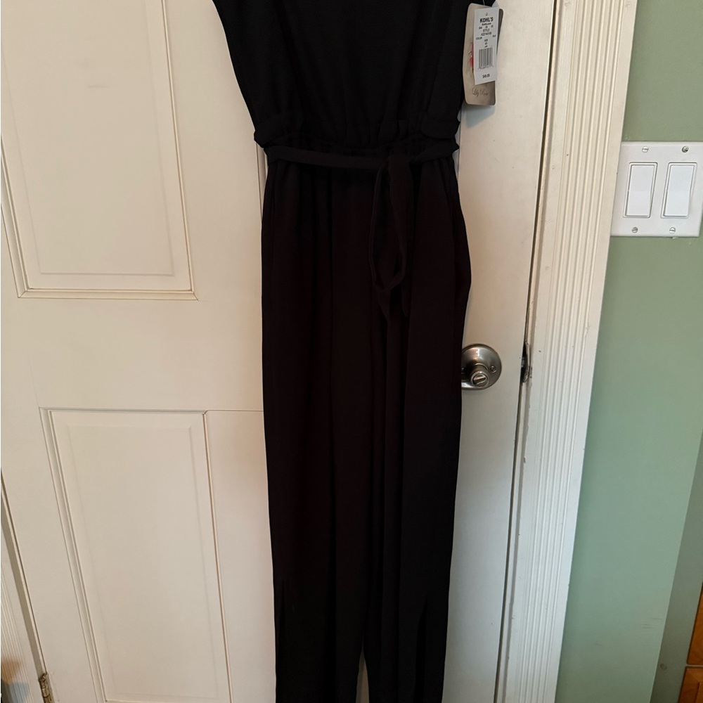 Lily Rose Black Jumpsuit with Waist Tie